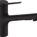 Különleges ajánlat Hansgrohe Zesis M33 konyhai csaptelep 2jet, kihúzható zuhanyfejjel, matt fekete 74820670