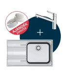 Franke Mosogató Smart SRX 611-86 LB balra és csaptelep ORBIT DOCCIA szett + Ajándék többfunkciós paszta FR1301188 Kiárusítás