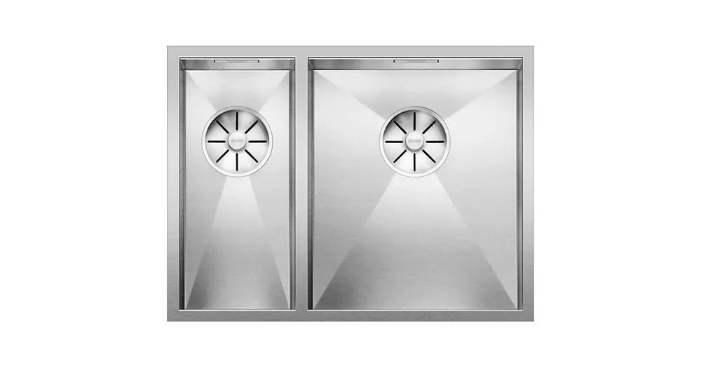 Azonnali szállítás Blanco Zerox 340/180-U jobbos két medencés rozsdamentes acél mosogató 58,5x44 cm, selyemfényű 521614