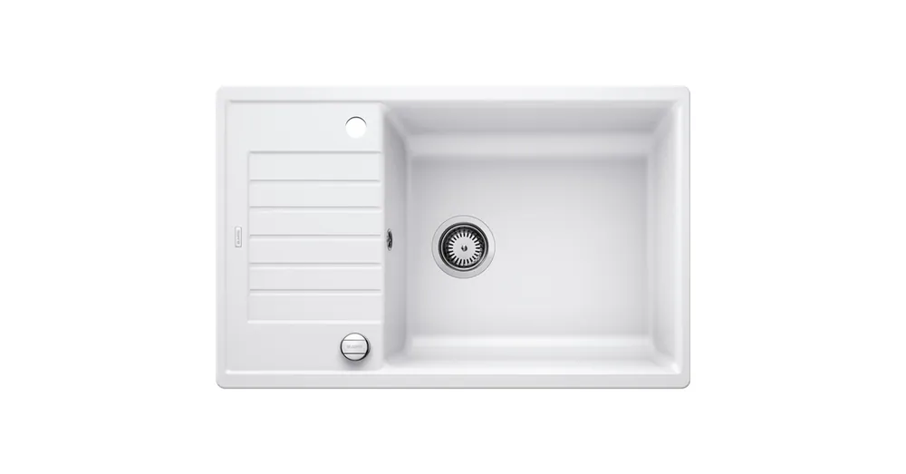 BLANCO ZIA XL 6 S Compact egymedencés, 78x50 cm-es gránit mosogató, csepegtetőtálcával, lefolyószabályozóval, fehér 523267 Legkelendőbb