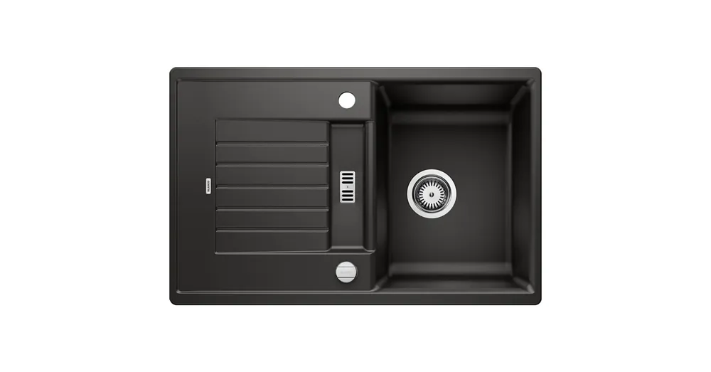 Blanco Zia 45 S Silgranit mosogató 78x50 cm lefolyógarnitúrával és excenterrel, fekete 526012 Legnépszerűbb