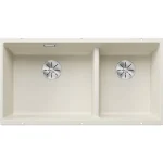 Blanco Subline 480/320-U két medencés gránit mosogató 85,5x46 cm kiegészítőkkel, törtfehér 527168 Kedvezményes ár
