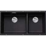 Blanco Subline 480/320-U két medencés gránit mosogató 85,5x46 cm kiegészítőkkel, fekete 525993 Akciós ár