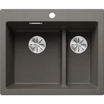 Azonnal elérhető BLANCO PLEON 6 Split kétmedencés, 61,5x51 cm-es gránit mosogató, vulkánszürke 527322