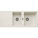 Kedvezményes ár Blanco Metra 8 S két medencés gránit mosogató csepegtető felülettel 116x50 cm, törtfehér 527120