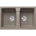 Végkiárusítás Blanco Lexa 8 két medencés gránit mosogató 78x50 cm lefolyógarnitúrával, tartufo 524967