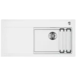 BLANCO ETAGON XL 6 S-F egymedencés, 98,8x49,8 cm-es gránit mosogató, csepegtetőtálcával, lefolyószabályozóval, szintbe építhető, fehér 528104 Azonnali szállítás