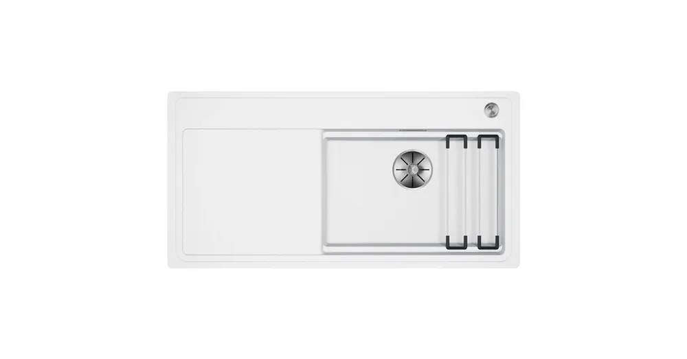 BLANCO ETAGON XL 6 S-F egymedencés, 98,8x49,8 cm-es gránit mosogató, csepegtetőtálcával, lefolyószabályozóval, szintbe építhető, fehér 528104 Azonnali szállítás