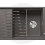 Outlet Blanco Elon XL 6 S-F gránit mosogató csepegtetővel 77x49 cm, lefolyó távműködtetővel, vulkánszürke 527254