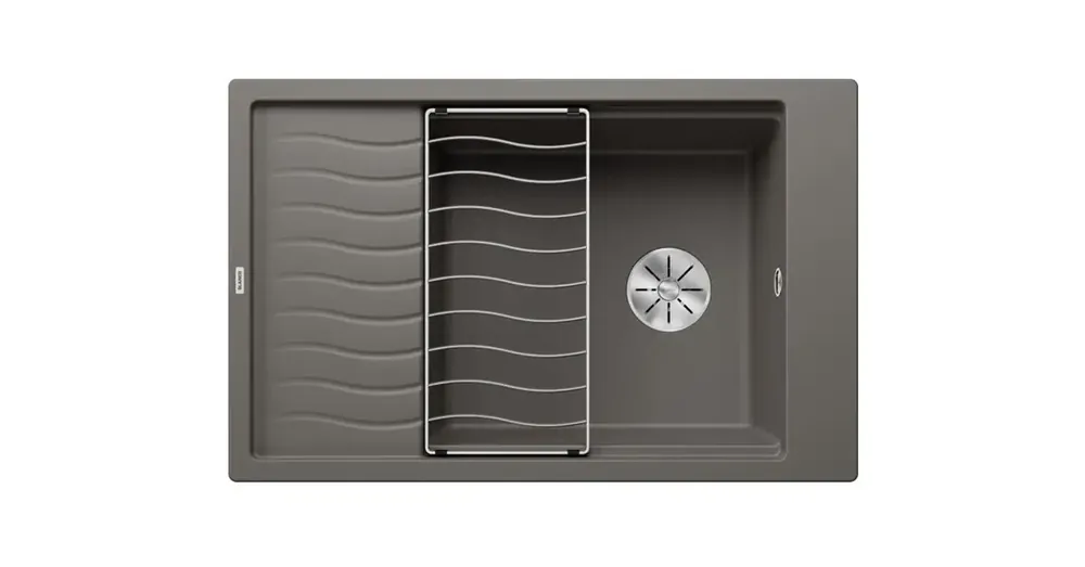 Azonnali szállítás Blanco Elon XL 6 S gránit mosogató csepegtető felülettel 78x50 cm, vulkánszürke 527252
