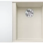 Legkelendőbb Blanco Axia III 6 S-F Silgránit mosogató excenterrel és üveg vágólappal, törtfehér/jobbos 527049