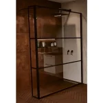 Szuper ajánlat Riho Walk-In Grid GB402 100 cm zuhanyfal, fekete G004038121