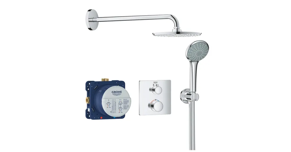 Grohe Grohtherm falsík alatti termosztátos zuhanycsaptelep szett, 2 funkciós 34734000 Szuper ajánlat