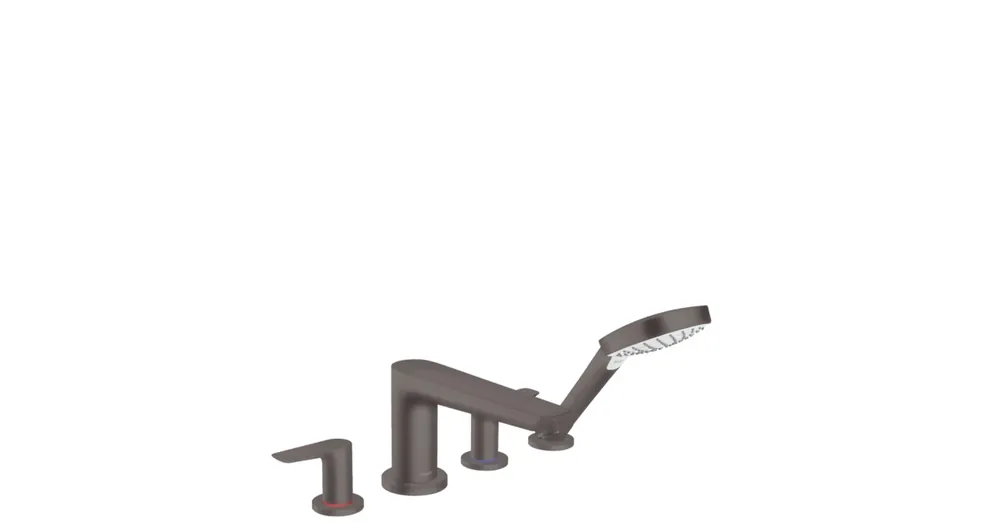 Hansgrohe Talis E 4-lyukú peremre szerelhető kádcsaptelep, szálcsiszolt fekete/króm 71748340 Kihagyhatatlan ajánlat