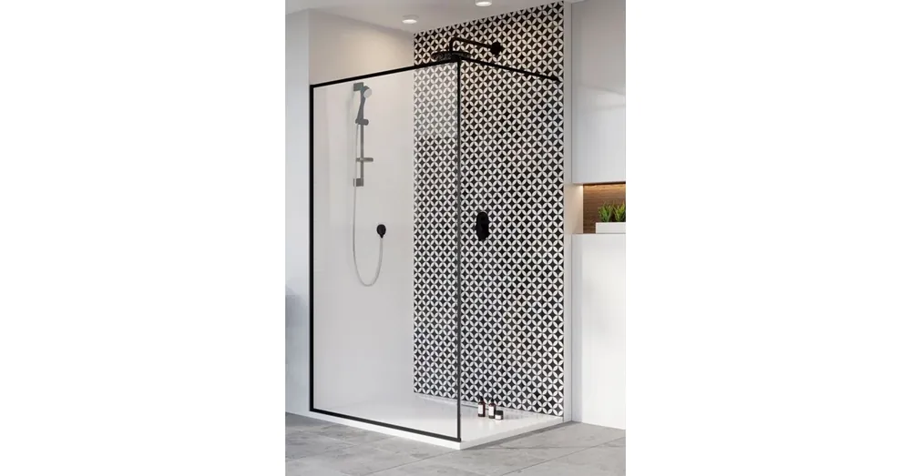 Radaway Modo New Black II Frame Walk-in fekete zuhanyfal 75 cm 389075-54-56 Vedd meg online