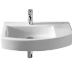 Roca Hall szifontakaróra vagy pultra ültethető aszimmetrikus mosdó 65×42 cm - A327620000 Vásárlói kedvenc