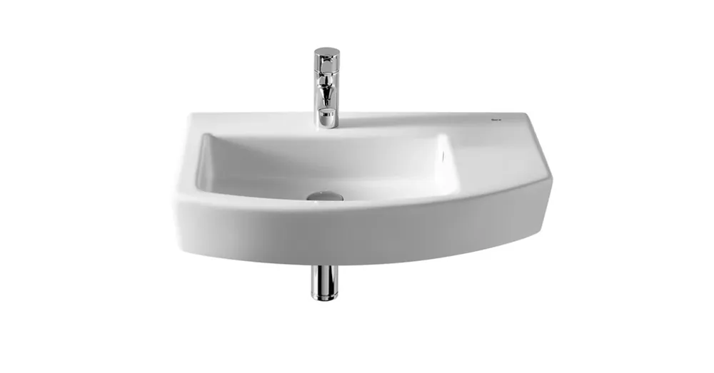 Roca Hall szifontakaróra vagy pultra ültethető aszimmetrikus mosdó 65×42 cm - A327620000 Vásárlói kedvenc