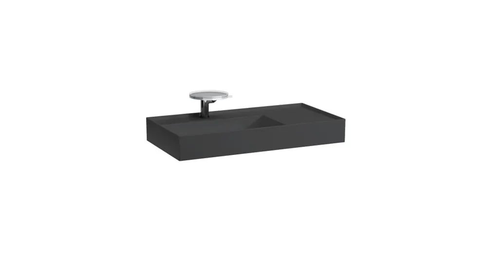 LAUFEN KARTELL BY LAUFEN Mosdó, polcfelület jobb oldalon, speciálisan fedett lefolyóval túlfolyónyílás nélkül, egy csaplyukkal , Fekete matt H8103387161111 Ne maradj le