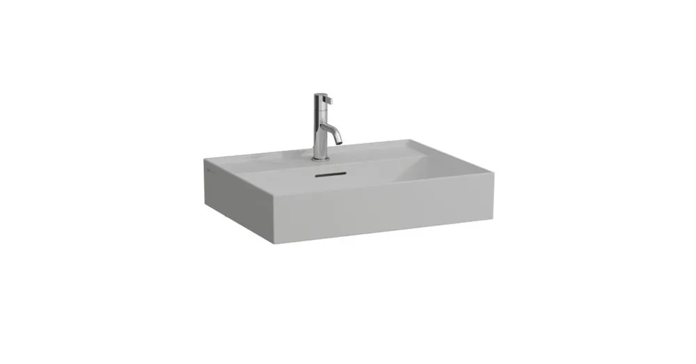 Szuper ajánlat LAUFEN KARTELL BY LAUFEN Mosdó, alsó felülete csiszolt egy csaplyuk, középen , Matt szürke H8163337591041
