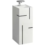 Akció LAUFEN KARTELL BY LAUFEN Szabadon álló mosdó, speciális rejtett lefolyóval túlfolyónyílás nélkül, csaplyuk nélkül , Vonalas, fekete H811331D021121