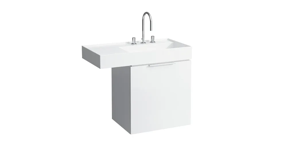 Expressz kézbesítés LAUFEN KARTELL BY LAUFEN Mosdó, polcfelület bal oldalon, speciálisan fedett lefolyóval túlfolyónyílás nélkül, csaplyuk nélkül , Matt fehér H8103397571121