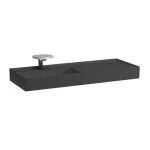 Outlet LAUFEN KARTELL BY LAUFEN Ráépíthető mosdó, pult jobb oldalon, speciálisan fedett lefolyóval túlfolyónyílás nélkül, csaplyuk nélkül , Fekete matt H8133327161121