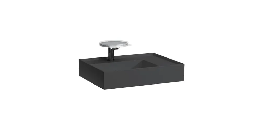 LAUFEN KARTELL BY LAUFEN Mosdó, polcfelület jobb oldalon, speciálisan fedett lefolyóval három csaplyukkal, túlfolyónyílás nélkül , Fekete matt H8103347161581 Nézd meg most