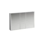 Akció LAUFEN FRAME 25 Alumínium tükrös szekrény, függőleges LED- világítással és háttérvilágítással, Fényes fehér 120X75X15 - H4088549001451