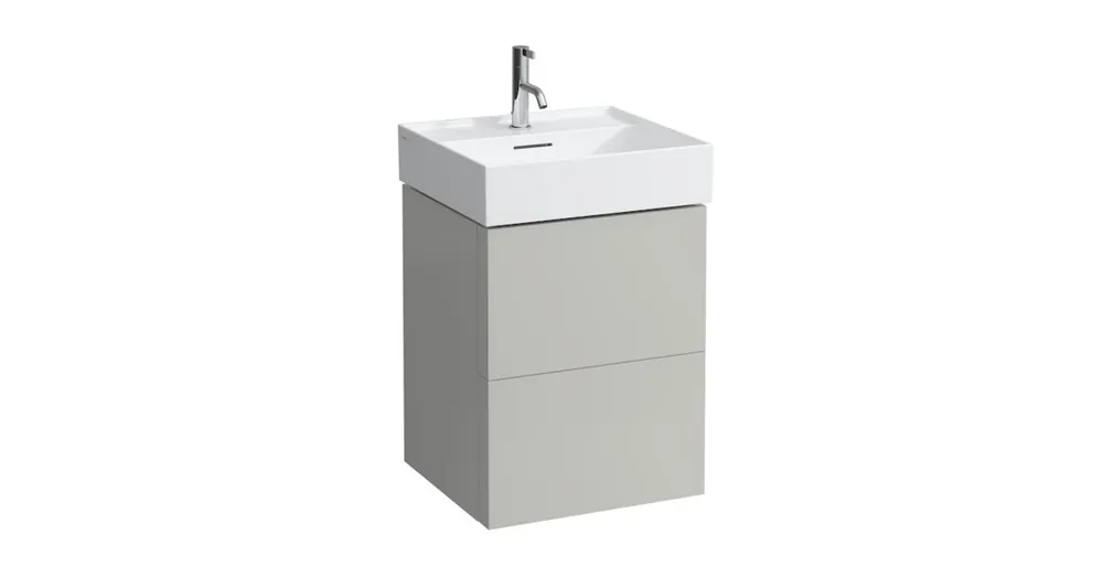 Utolsó esély LAUFEN KARTELL BY LAUFEN Alsószekrény két fiókkal, fiókelosztóval, 810332 mosdóhoz, Kavics szürke 48X60X45 - H4075090336411