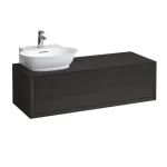 LAUFEN THE NEW CLASSIC Alsószekrény, 1 fiók, kivágással bal oldalon, illeszthető a 816852 mosdóhoz, Feketedett tölgy 120X34.5X45.5 - H4060850856281 Prémium