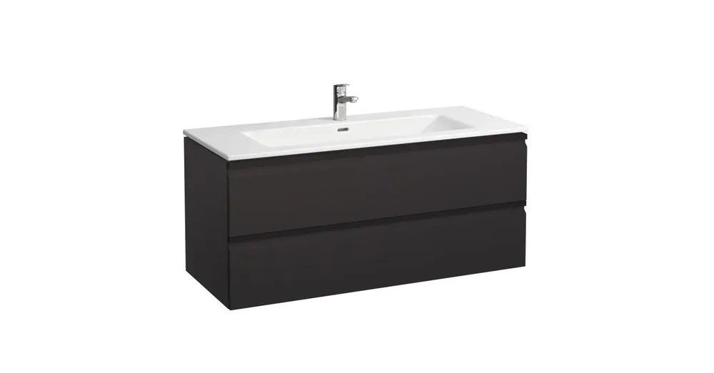 LAUFEN PRO S Mosdó és alsószekrény kombináció, két fiókkal és a 861967 helytakarékos szifonnal, Grafit 120X54.5X45 - H8619674801041 Kedvezmény