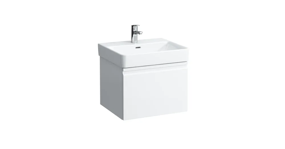 LAUFEN PRO S Alsószekrény és finoman záródó mechanizmussal, 810962 tip. mosdóhoz, 1 fiókkal, Fényes fehér 52X39X45 - H4833510964751 Szezonális akció