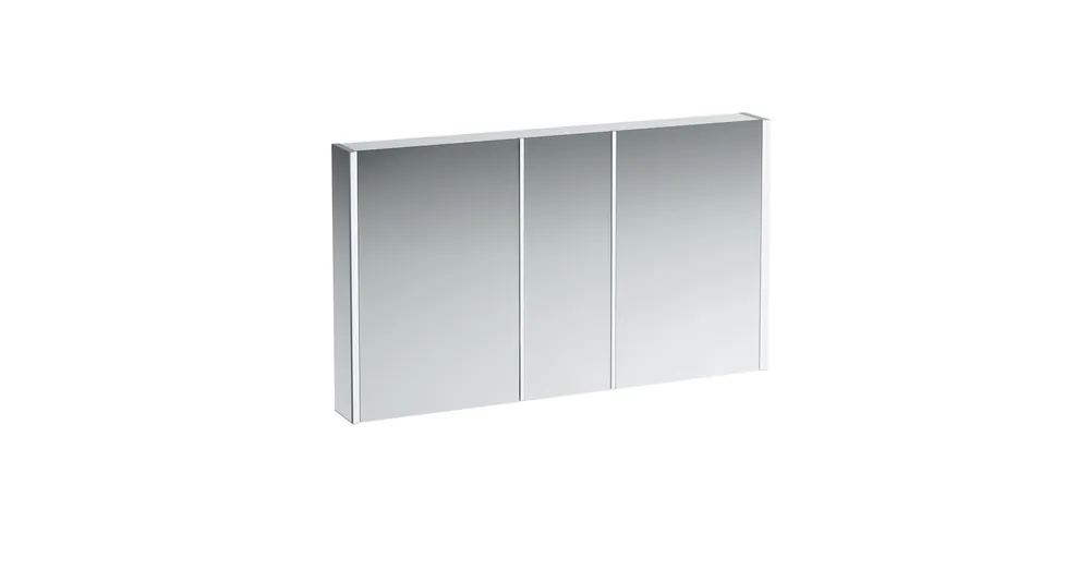 Exkluzív ajánlat LAUFEN FRAME 25 Tükrös szekrény, alumínium, 3 kétoldakas tükrös ajtó, 4 LED világító elemmel H4087049001441