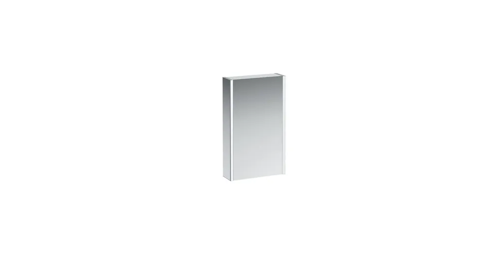Árengedmény LAUFEN FRAME 25 Tükrös szekrény, alumínium, 1 kétoldalas tükrös ajtó, 2 LED világító elemmel, Fényes fehér H4083019001451
