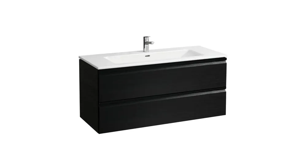 Vedd meg online LAUFEN PRO S Mosdó és alsószekrény kombináció, két fiókkal és a 861967 helytakarékos szifonnal, Wenge 120X54.5X50 - H8619674231041