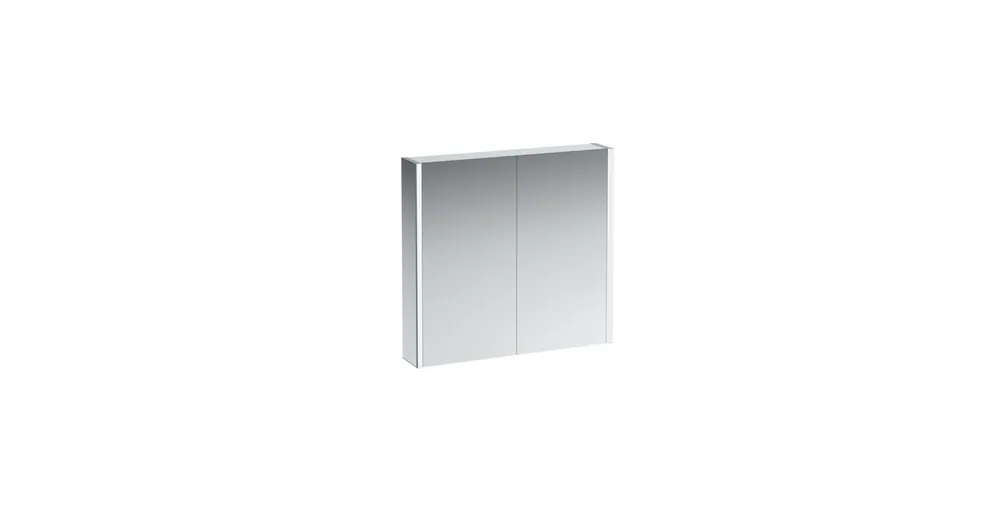 Vásárlói kedvenc LAUFEN FRAME 25 Tükrös szekrény, alumínium, 2 kétoldalas tükrös ajtó, 2 LED világító elemmel H4085239001441