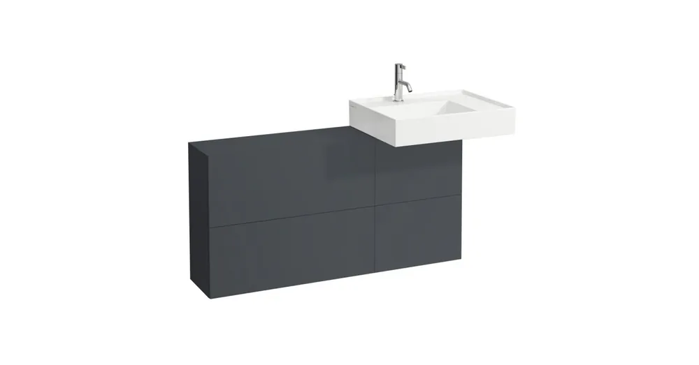 LAUFEN KARTELL BY LAUFEN Oldal polc egy ajtóval és két polccal, mosdó jobbos, Pala szürke 120X61X27 - H4082920336421 Alacsony ár
