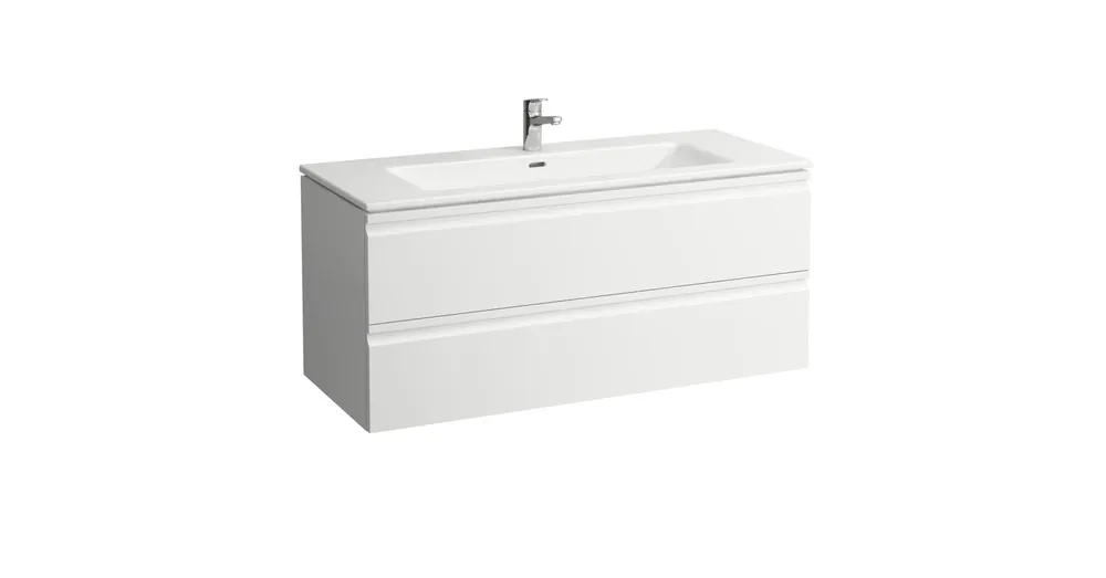 Vásárlói kedvenc LAUFEN PRO S Mosdó és alsószekrény kombináció, két fiókkal és a 861967 helytakarékos szifonnal, Fehér 120X54.5X45 - H8619674631071