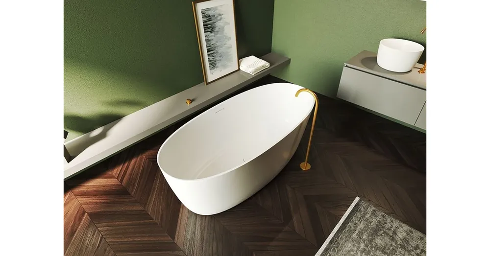 Riho Oval Solid Surface 160x72 cm szabadonálló kád B129001105 Rendeld meg most