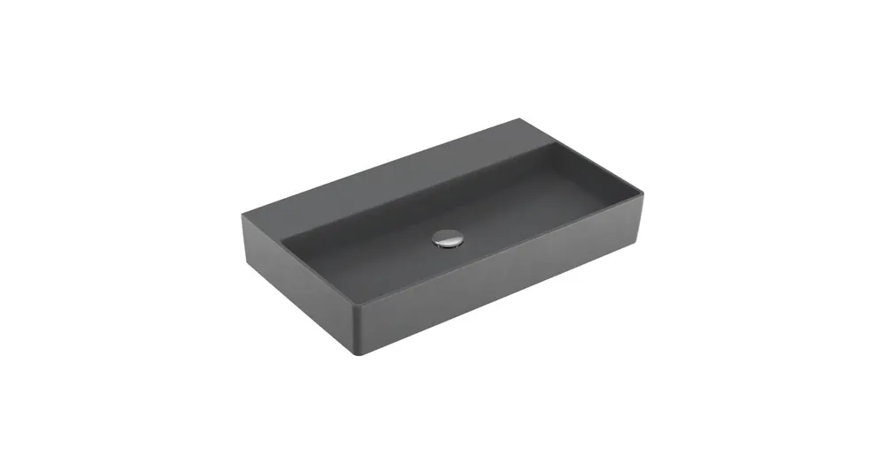 Villeroy & Boch Memento 2.0 80 x 47 cm-es mosdó csaplyuk és túlfolyó nélkül Graphite CeramicPlus felülettel - 4A2283I4 Szuper ajánlat
