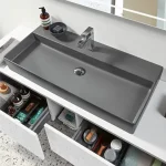 Villeroy & Boch Memento 2.0 120 x 47 cm-es mosdó 1 csaplyukkal Graphite CeramicPlus felülettel túlfolyó nélkül - 4A22CHI4 Expressz szállítás