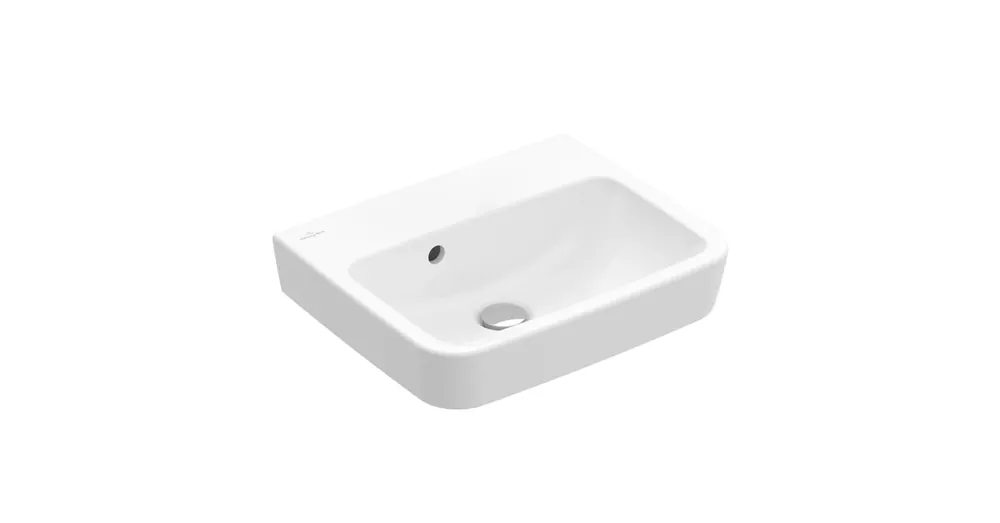 Kihagyhatatlan ajánlat Villeroy & Boch O.Novo 50 x 37 cm-es kézmosó csaplyuk és túlfolyó nélkül CeramicPlus felülettel - 434453R1