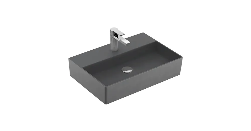 Villeroy & Boch Memento 2.0 60 x 42 cm-es mosdó 1 csaplyukkal Graphite CeramicPlus felülettel túlfolyó nélkül - 4A226LI4 Olcsóbb