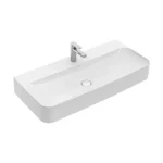 Villeroy & Boch Finion 100 x 47 cm-es mosdó 1 csaplyukkal Stone White CeramicPlus felülettel rejtett ViFlow túlfolyóval - 4168ABRW Kedvezmény