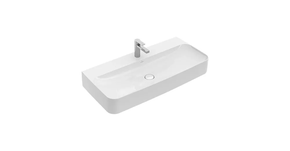 Villeroy & Boch Finion 100 x 47 cm-es mosdó 1 csaplyukkal Stone White CeramicPlus felülettel túlfolyó nélkül - 41681HRW Utolsó esély