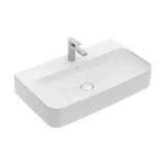 Biztonságos fizetés Villeroy & Boch Finion 80 x 47 cm-es mosdó 1 csaplyukkal Stone White CeramicPlus felülettel túlfolyó nélkül - 416881RW