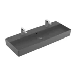 Biztonságos fizetés Villeroy & Boch Memento 2.0 120 x 47 cm-es mosdó 2 csaplyukkal Graphite CeramicPlus felülettel - 4A22CKI4