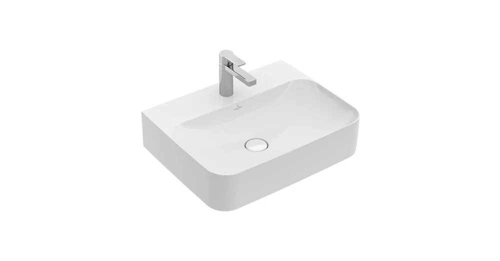Vásárlói kedvenc Villeroy & Boch Finion 60 x 47 cm-es mosdó 1 csaplyukkal Stone White CeramicPlus felülettel rejtett ViFlow túlfolyóval - 416864RW