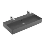 Villeroy & Boch Memento 2.0 100 x 47 cm-es mosdó 2 csaplyukkal Graphite CeramicPlus felülettel - 4A22A4I4 Kiárusítás