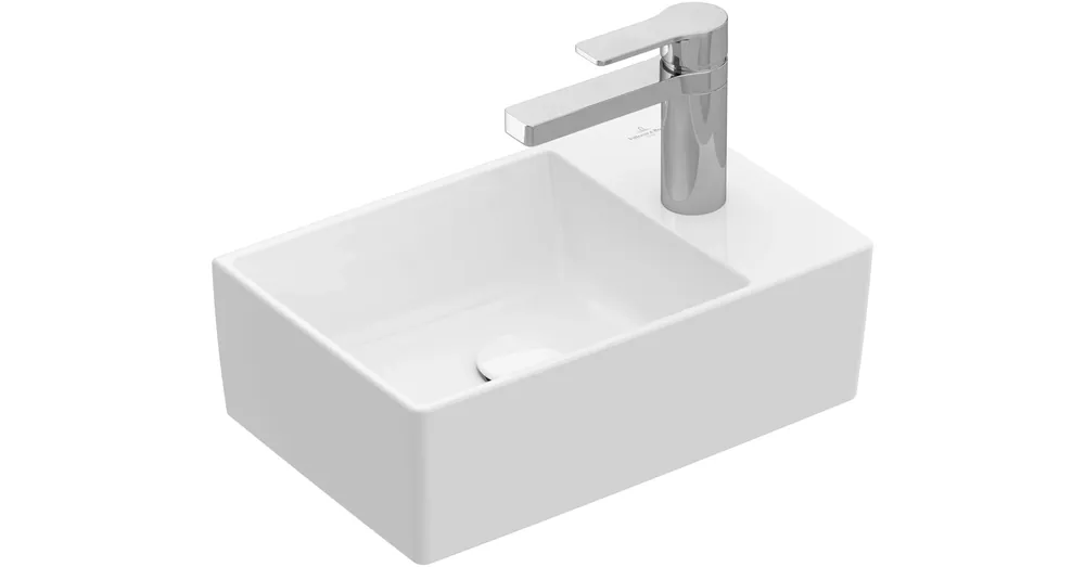 Biztonságos fizetés Villeroy & Boch Memento 2.0 40 x 26 cm-es kézmosó 1 csaplyukkal Stone White CeramicPlus felülettel - 43234GRW
